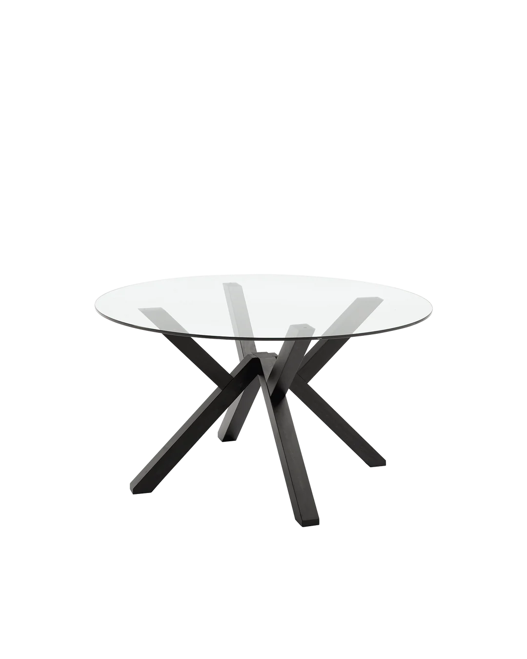 Mikado round table with tempered glass top
