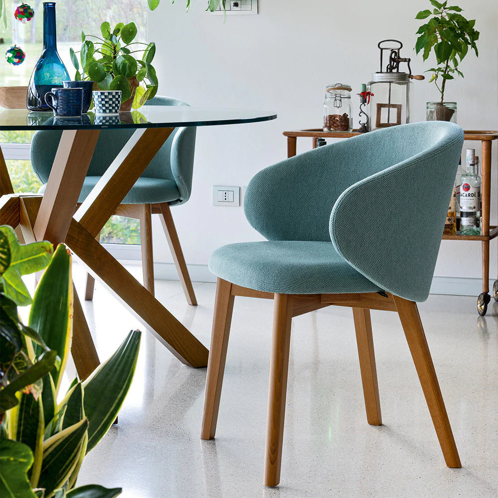 Mikado round table with tempered glass top