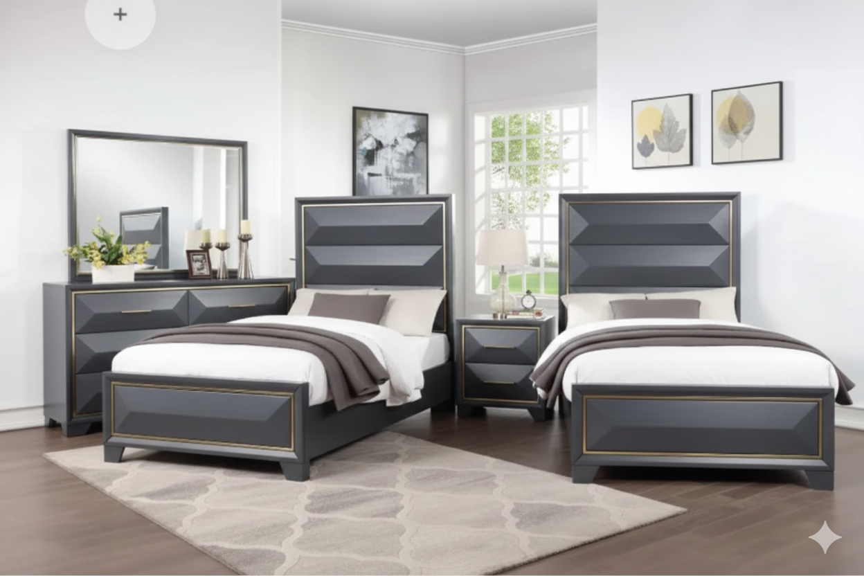 Grey 3D Bedroom Set