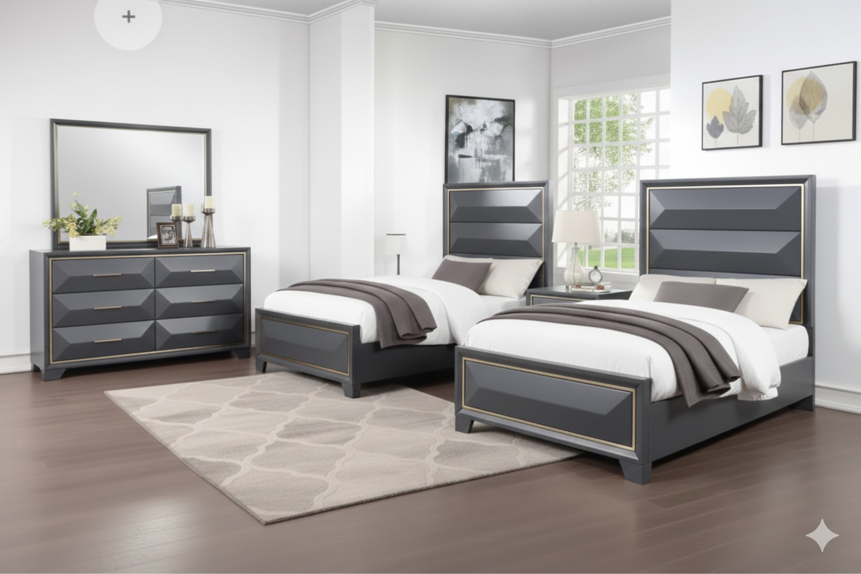 Grey 3D Bedroom Set