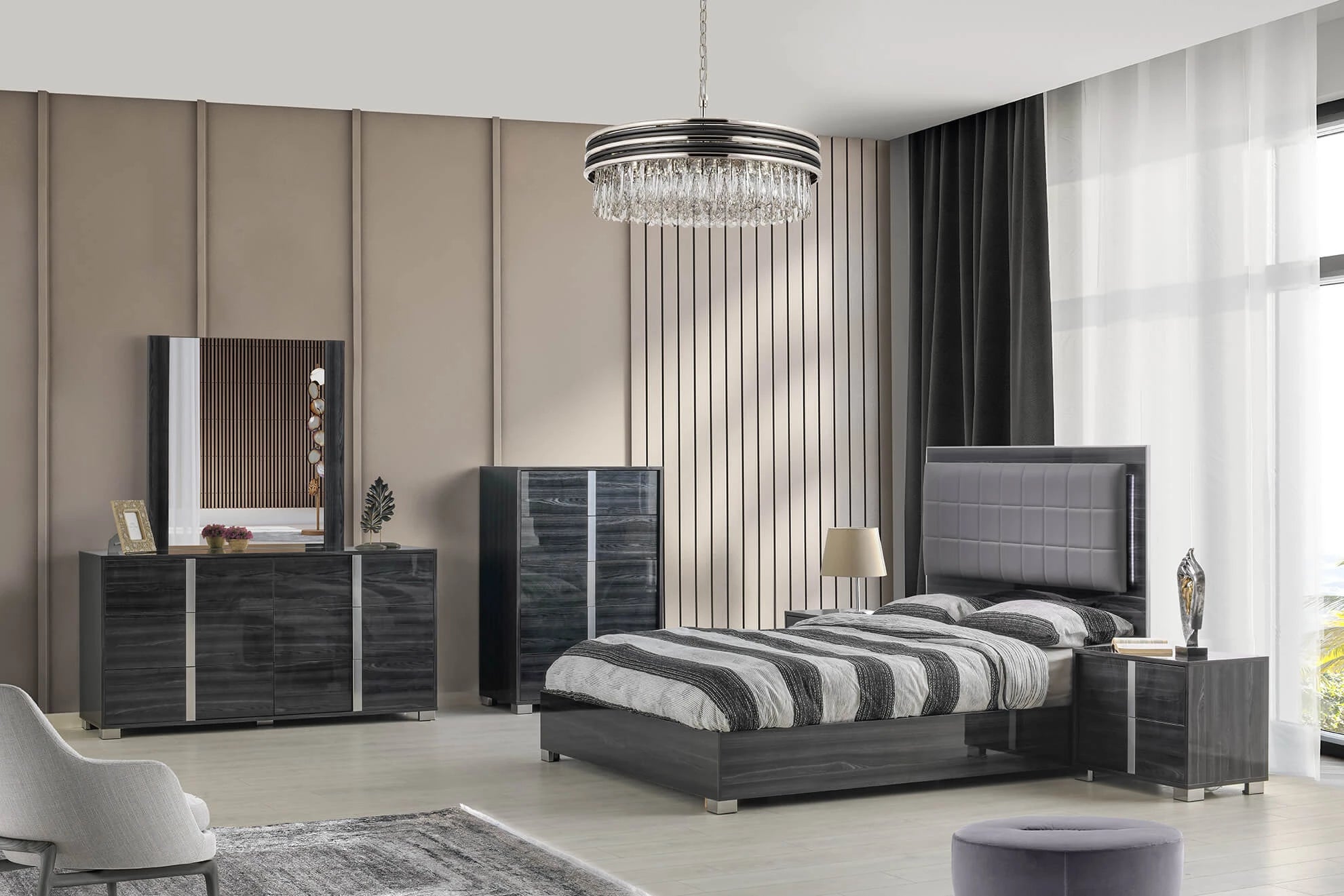 Alice Glossy Bedroom Set