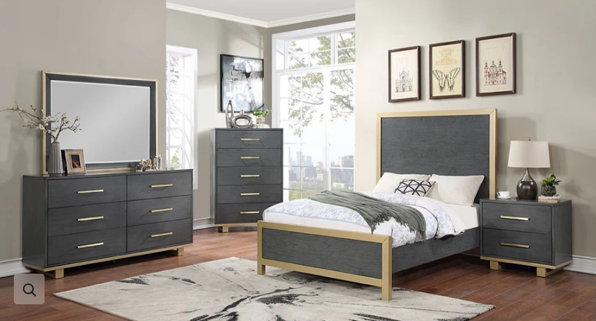 Grey Glam Bedroom Set