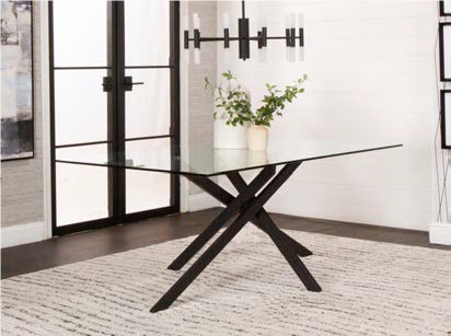Nero  Clear Glass Table