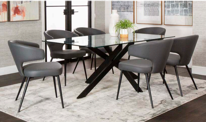Nero  Clear Glass Table
