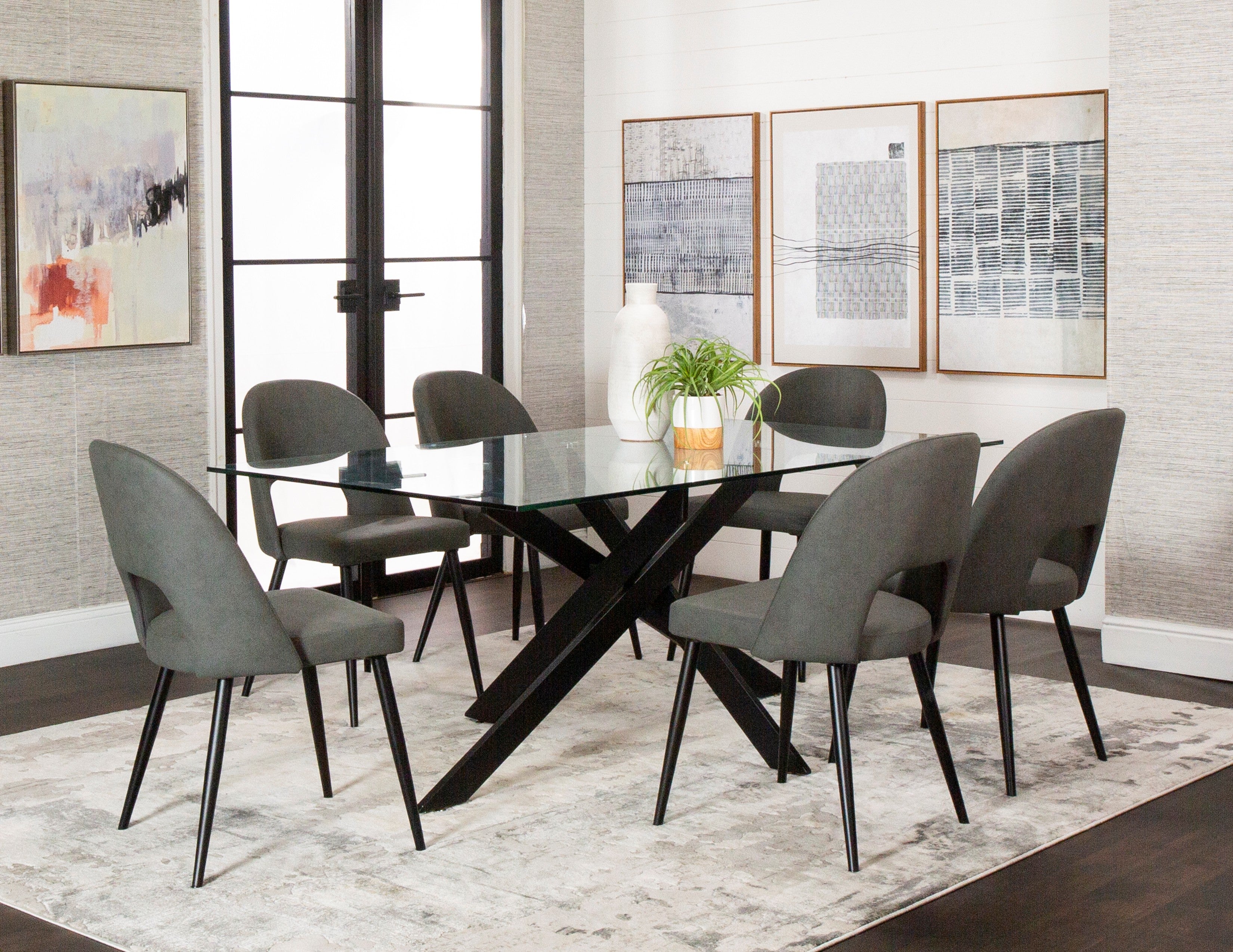 Nero  Clear Glass Table